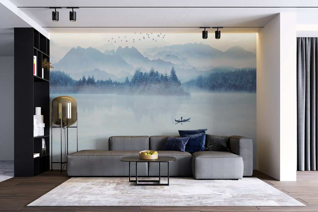 Barcă pe lac montan — interior 3