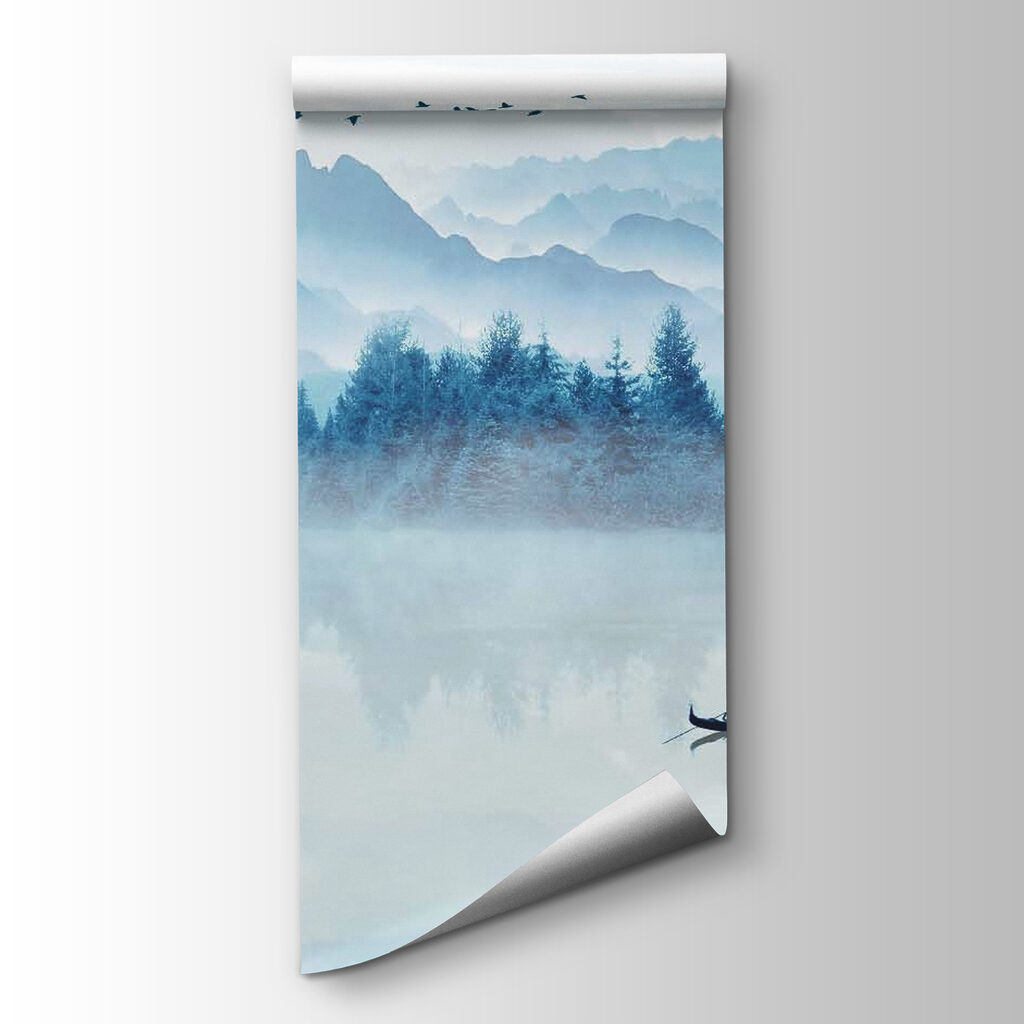 Barcă pe lac montan — vizualizare produs