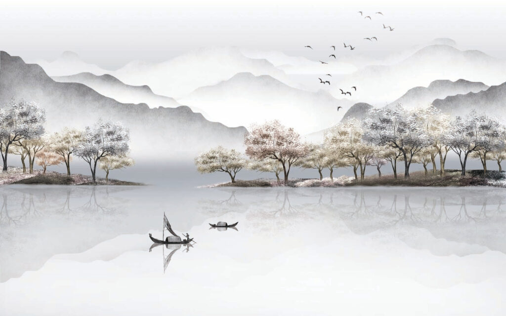 Bărcuțe pe lac liniștit — design complet