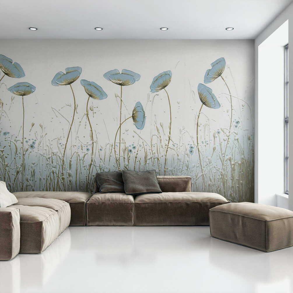 Flori albastre deasupra ierbii — interior 4