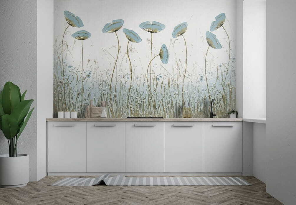 Flori albastre deasupra ierbii — interior 6