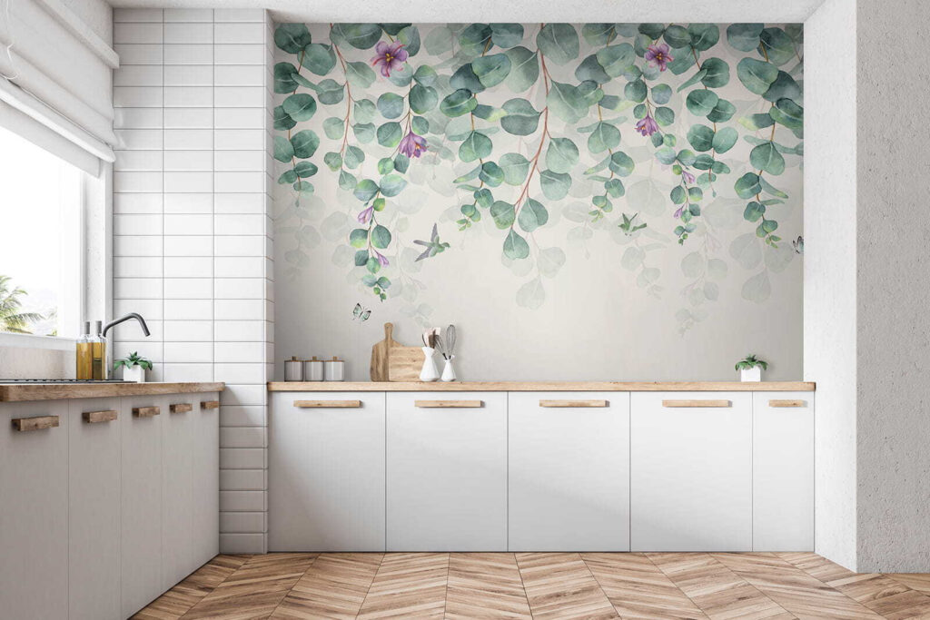 Frunze cu flori liliachii — interior 1
