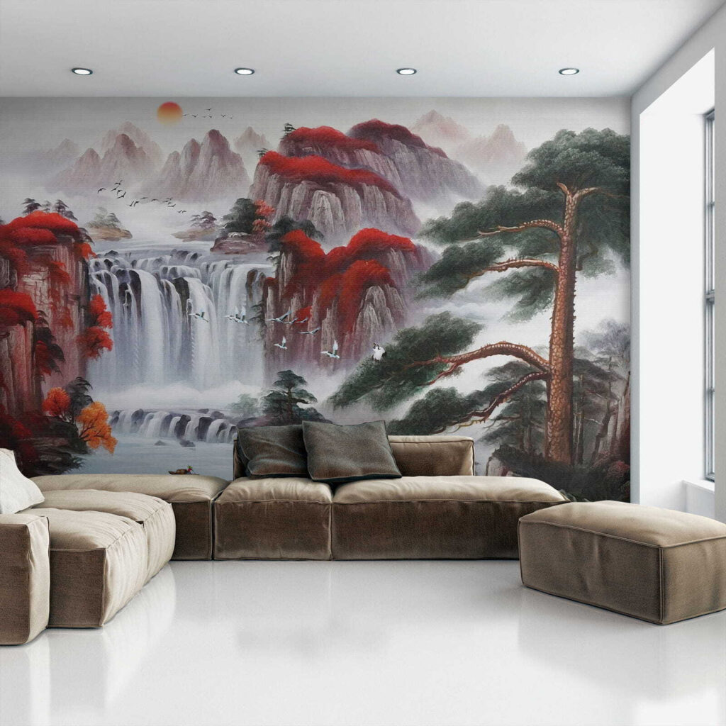Cascadă între stânci roșii — interior 6