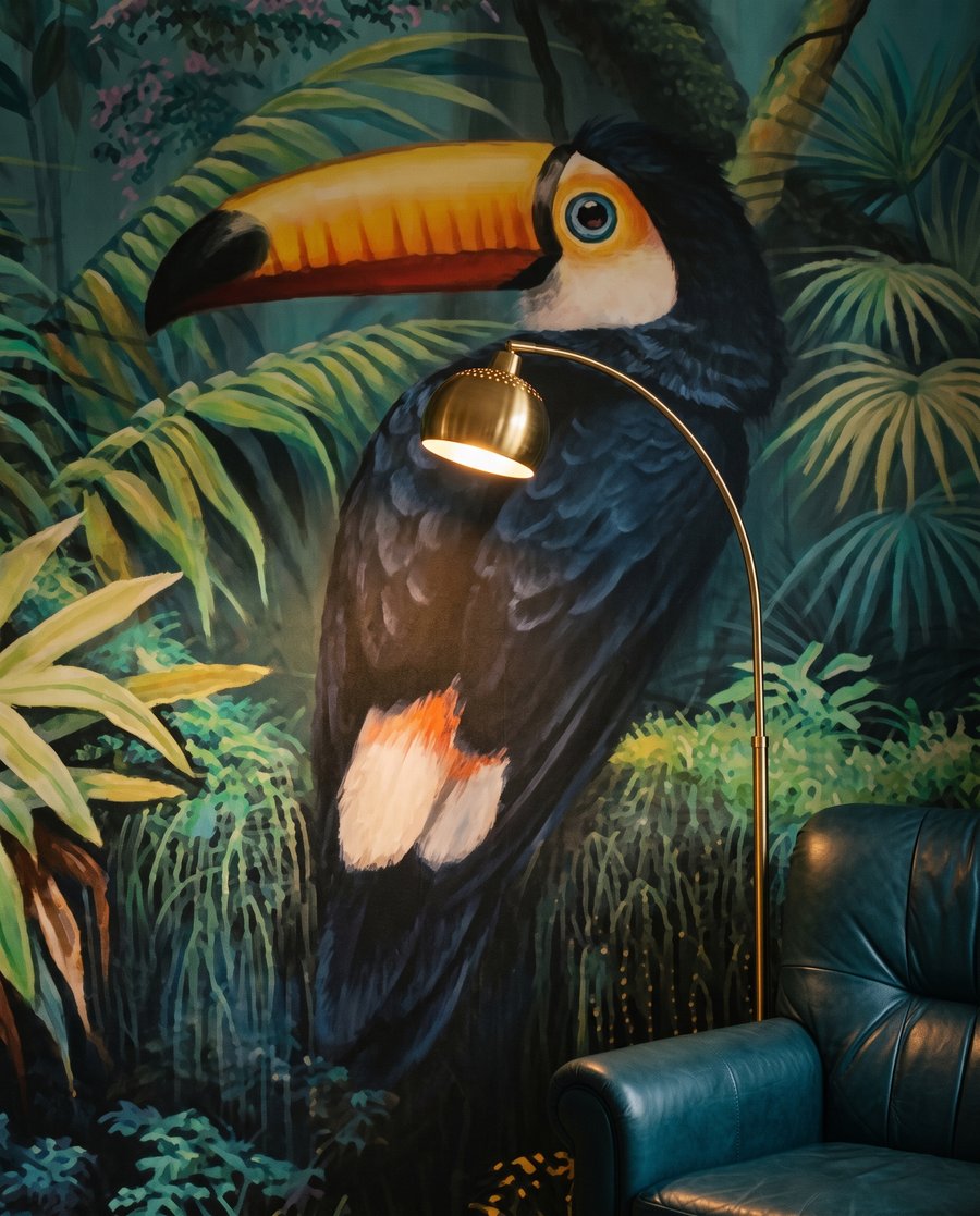 Tucani lângă apă tropicală — detaliu
