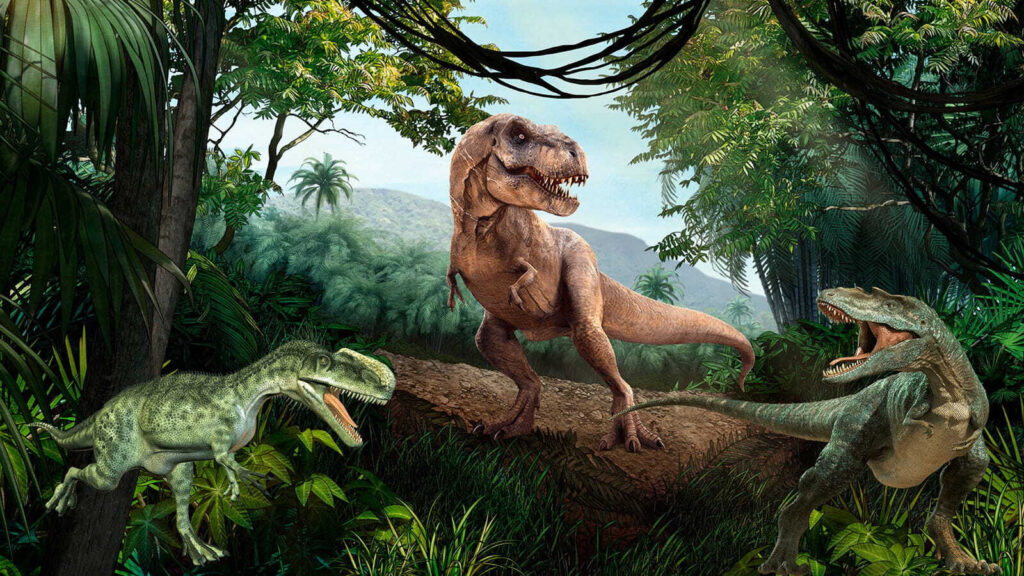 Dinozauri între liane — design complet