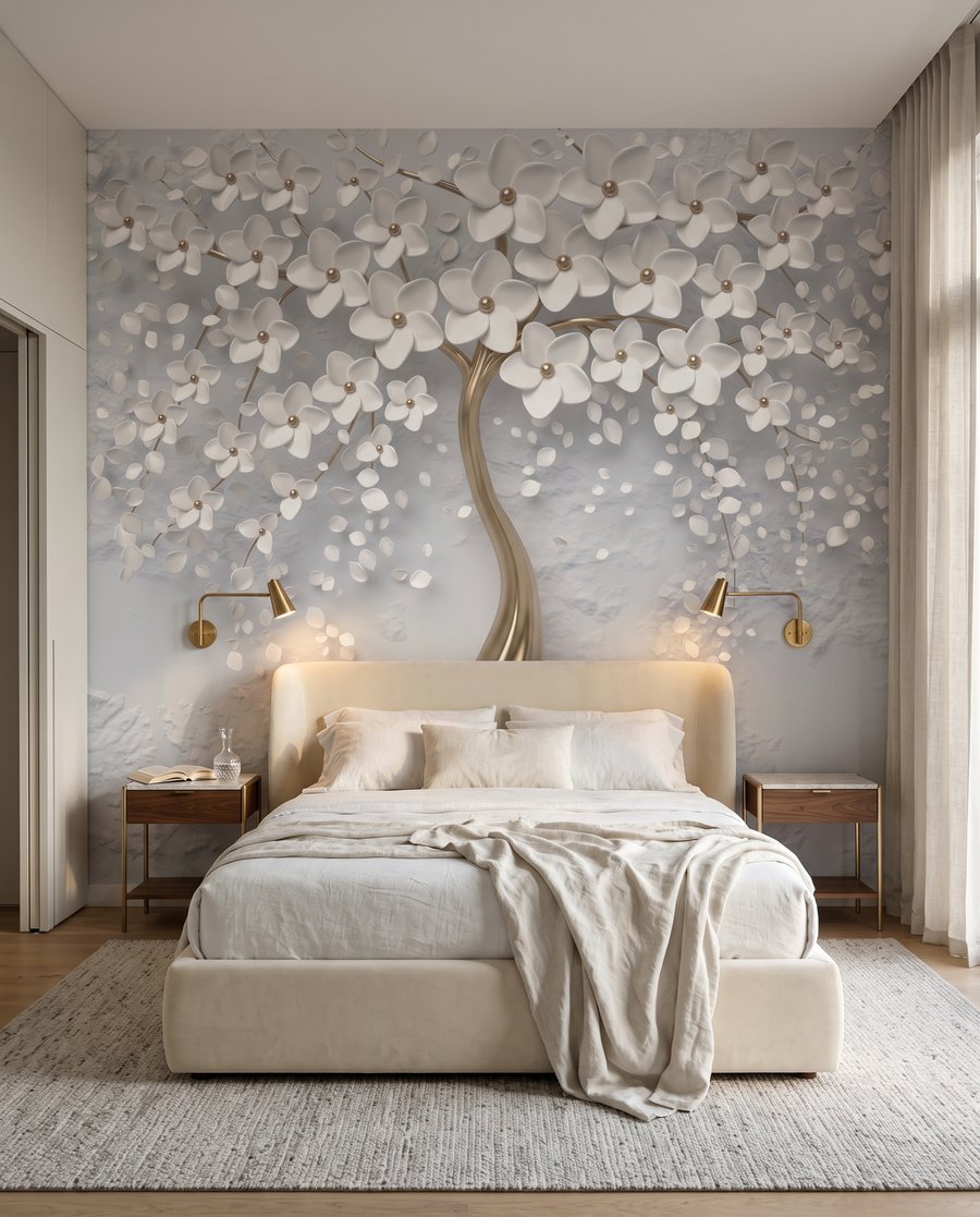 Flori albe, trunchi auriu — interior 2