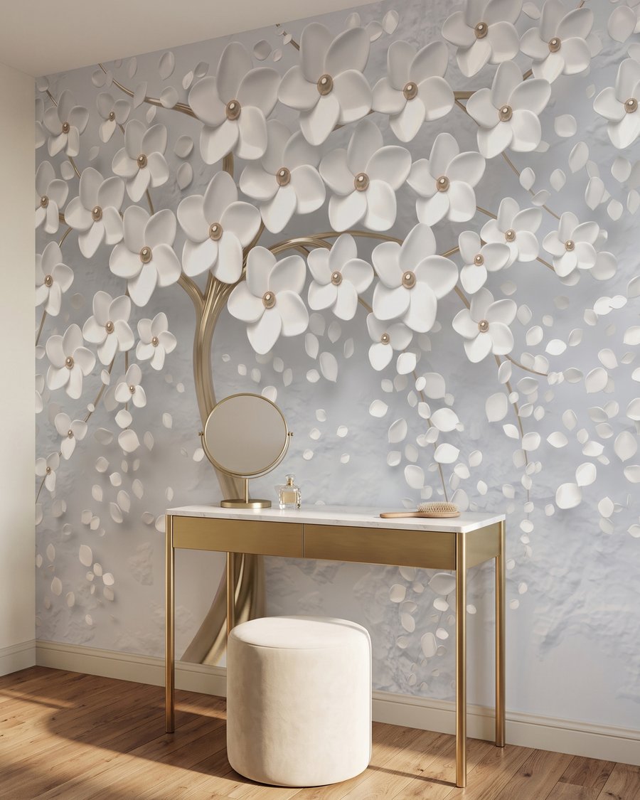 Flori albe, trunchi auriu — interior 3