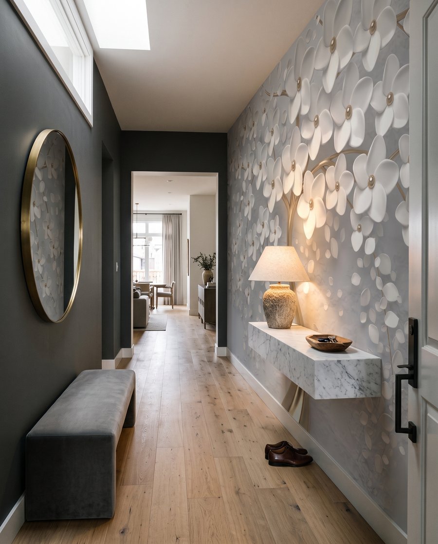 Flori albe, trunchi auriu — interior 4