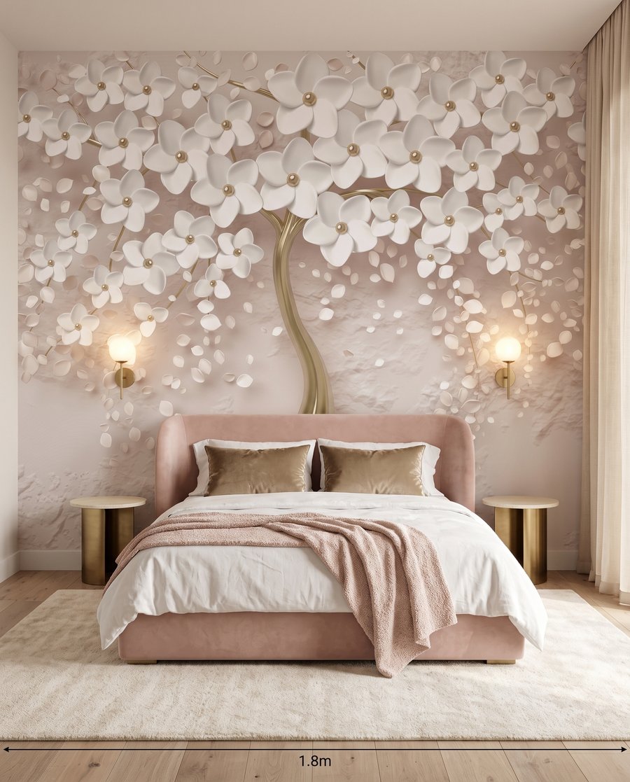Flori albe, trunchi auriu — interior 2