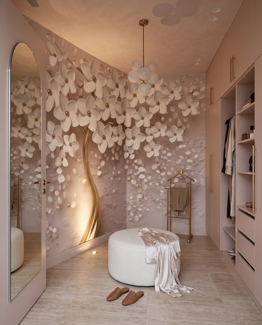 Flori albe, trunchi auriu — interior 3