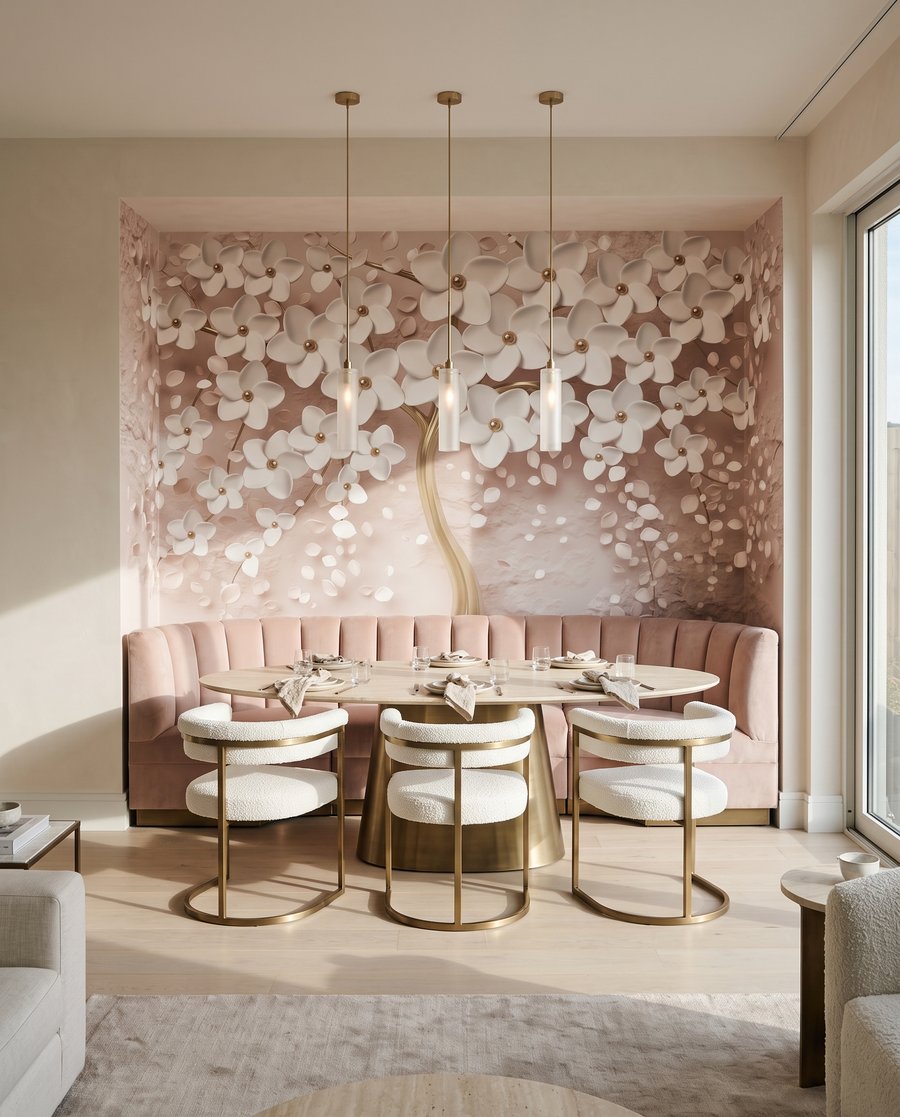 Flori albe, trunchi auriu — interior 4