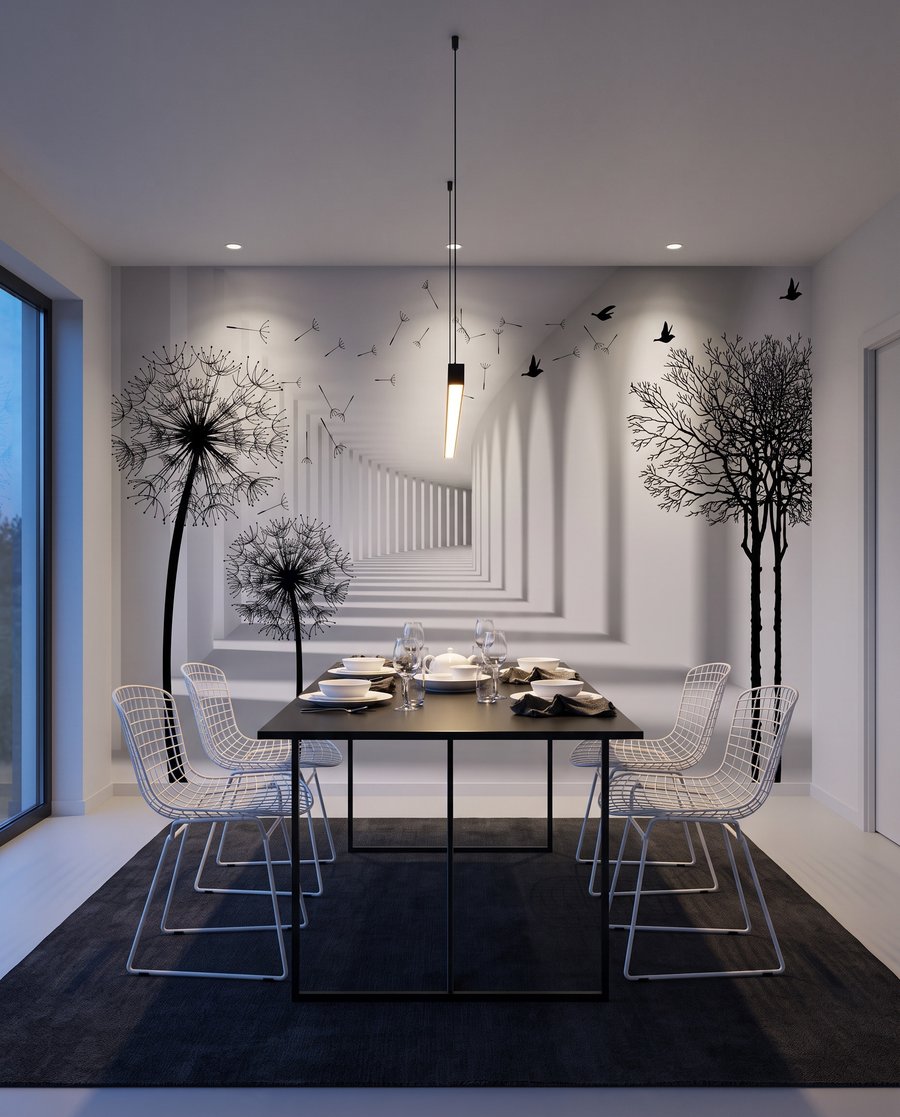 Păpădii pe coloane albe — interior 5