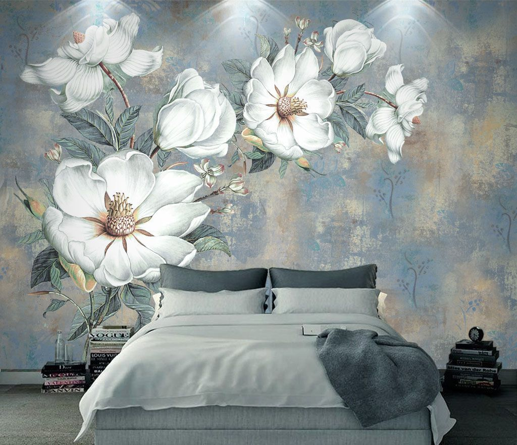 Magnolie pe albastru vechi — interior 1