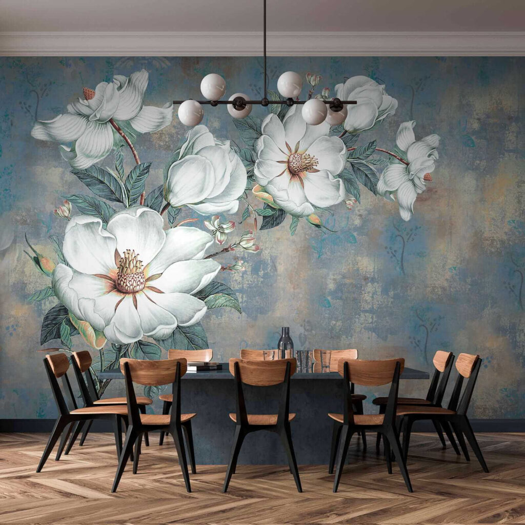 Magnolie pe albastru vechi — interior 5