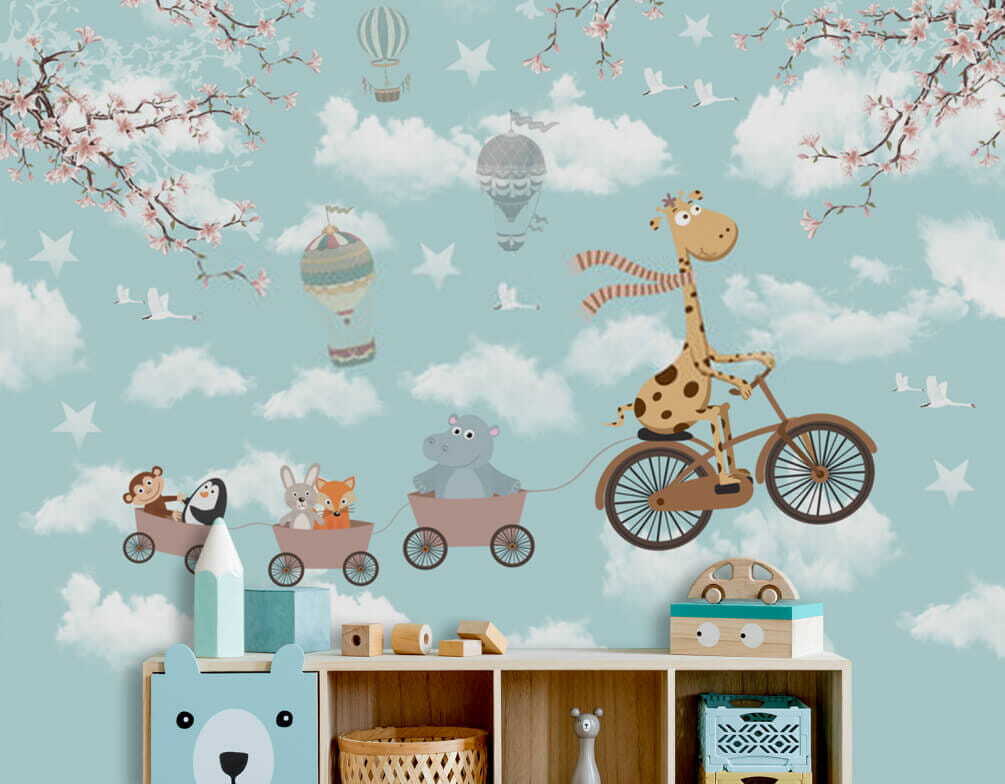 Girafă pe bicicletă — interior 1