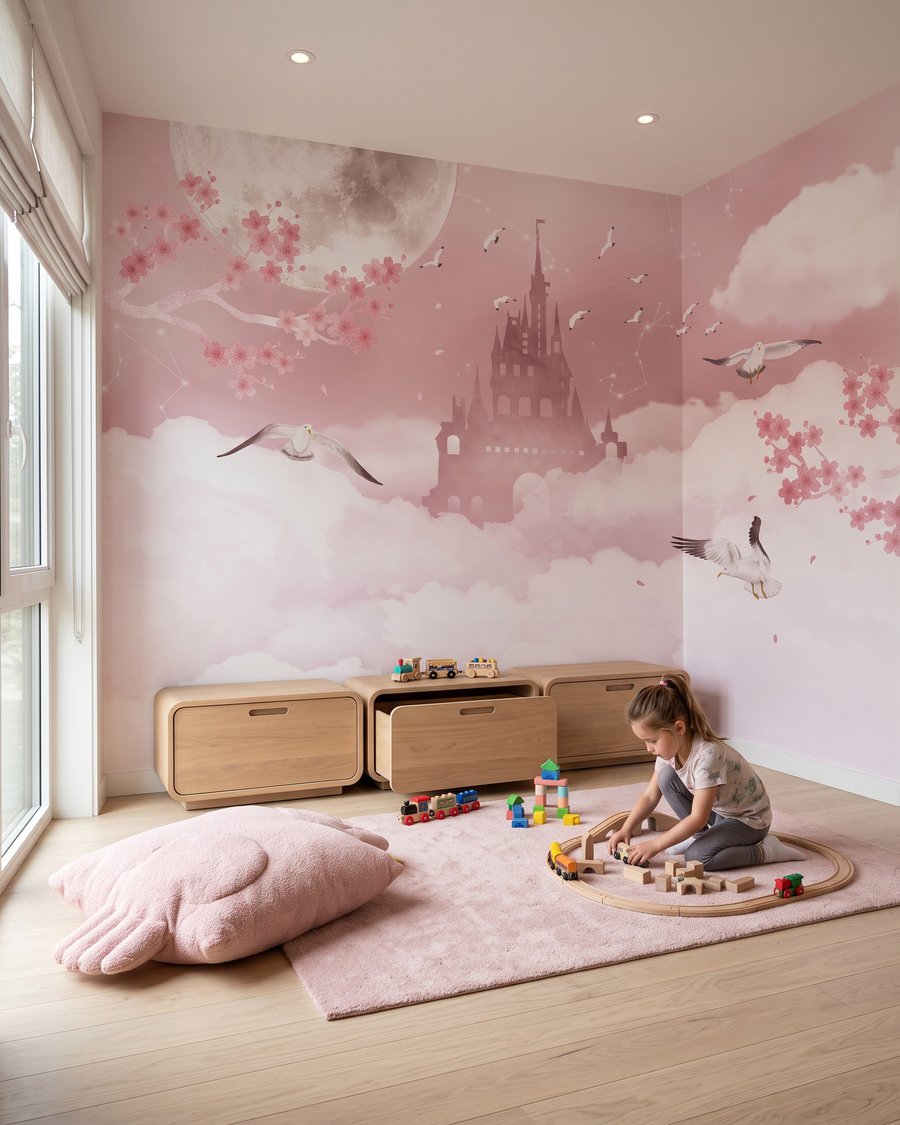 Castel printre nori roz — interior 1