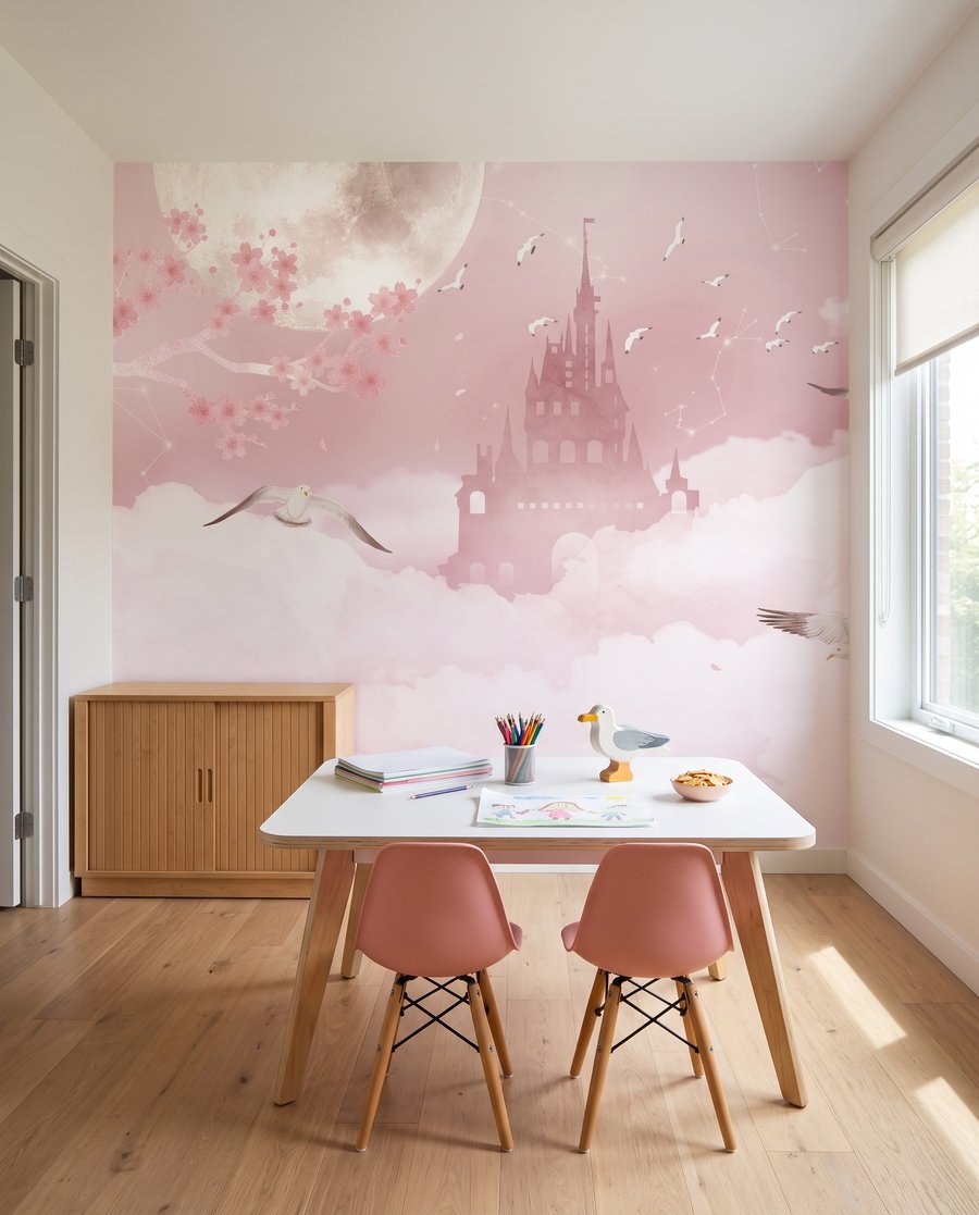 Castel printre nori roz — interior 3
