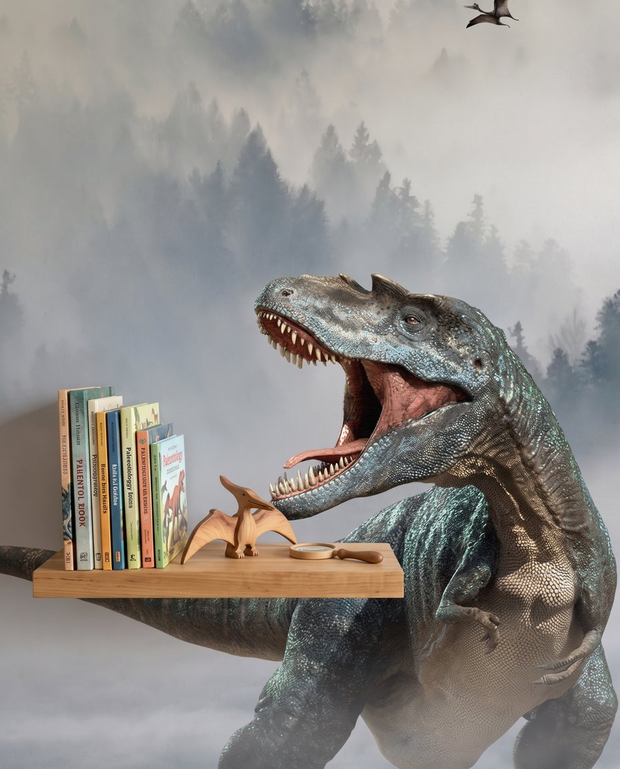 Dinozauri în ceața munților — detaliu