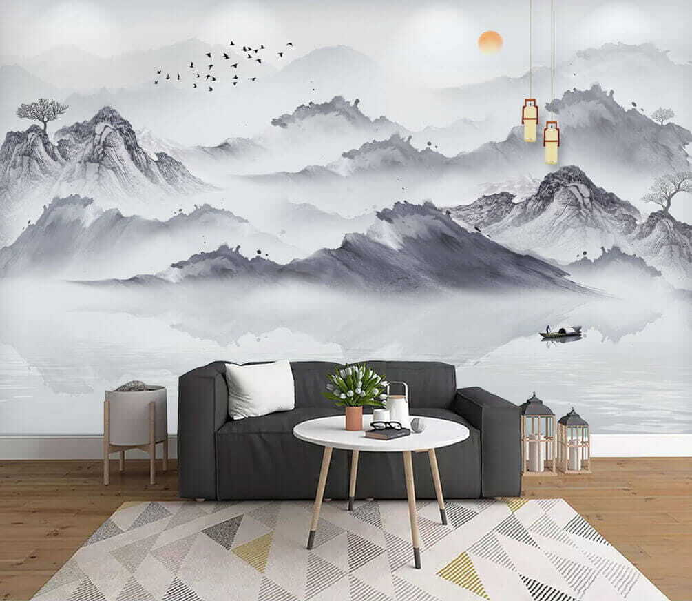 Barcă între munții gri — interior 1