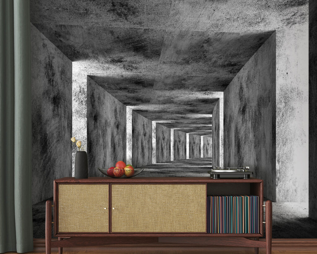 Coridor pătrat în gri — interior 3