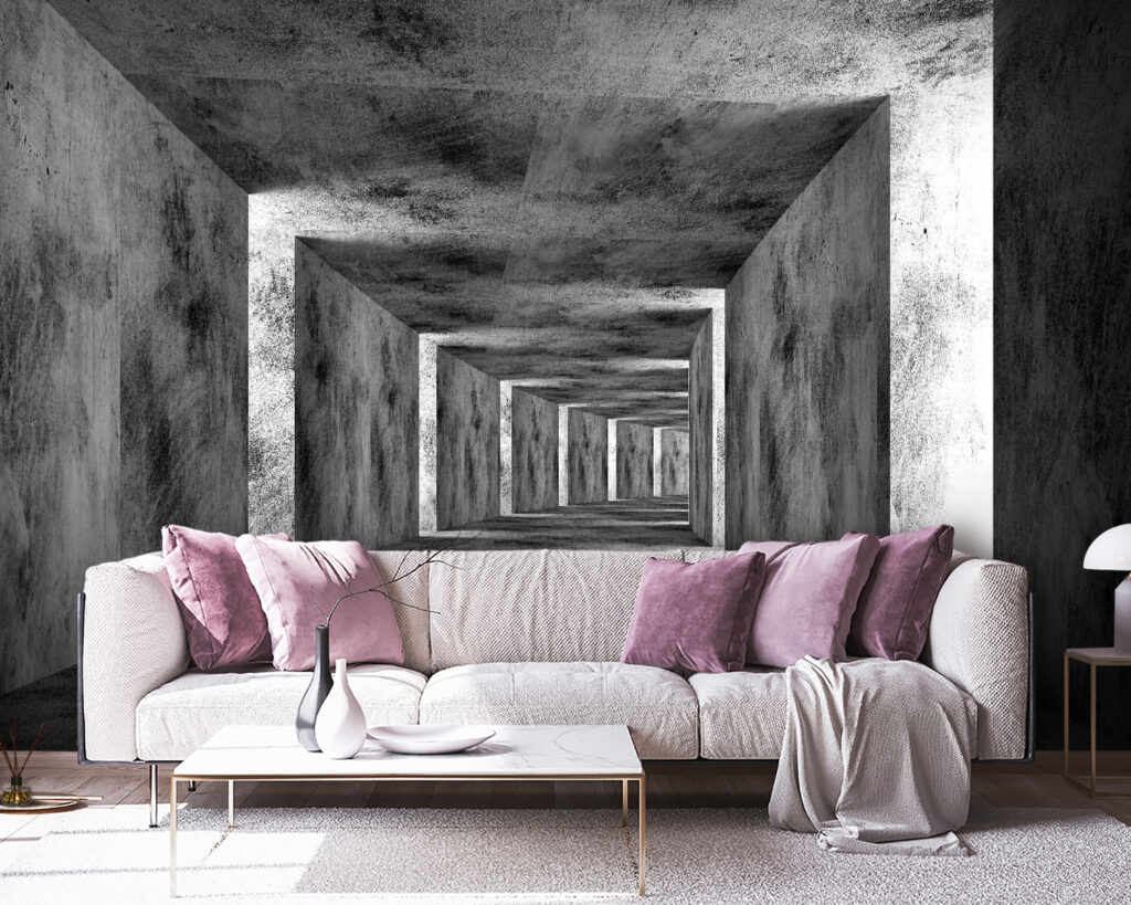 Coridor pătrat în gri — interior 1