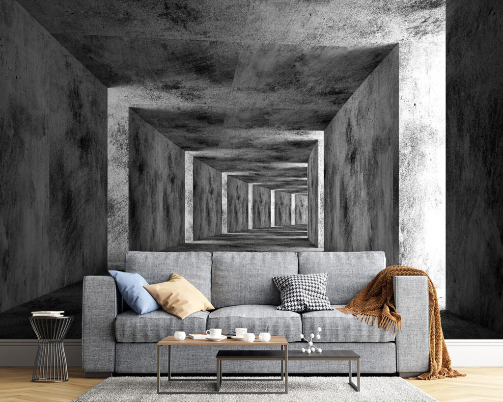 Coridor pătrat în gri — interior 4