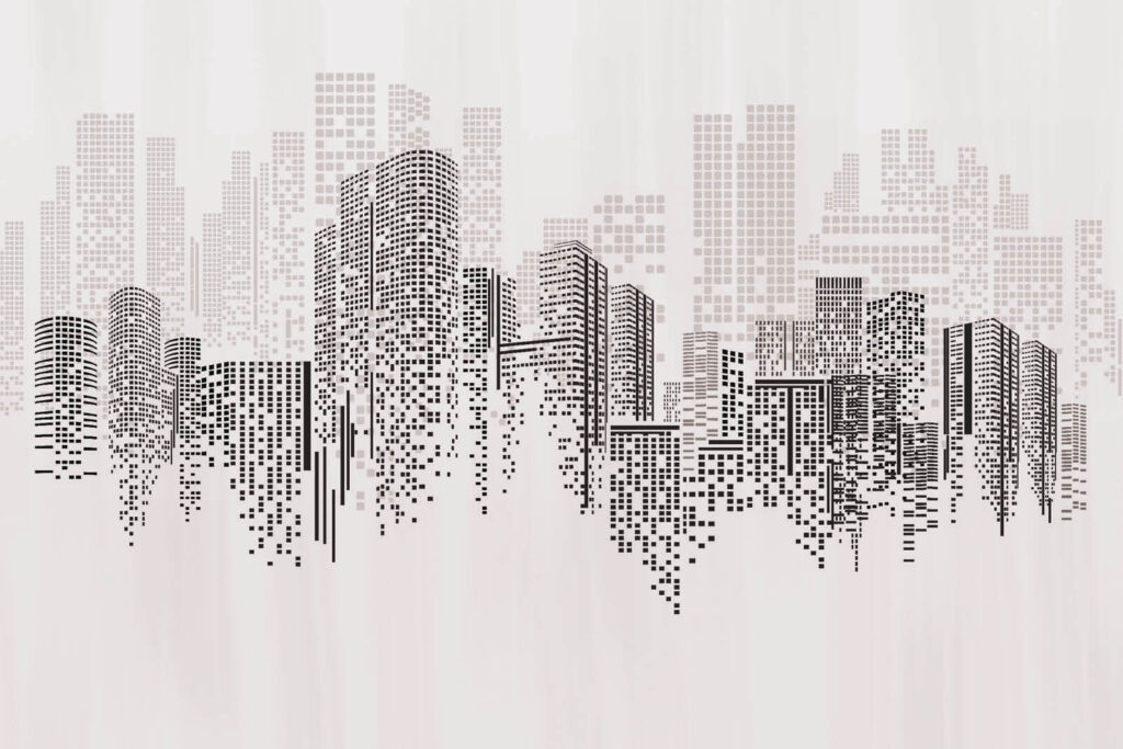 Oraș din puncte estompate — design complet