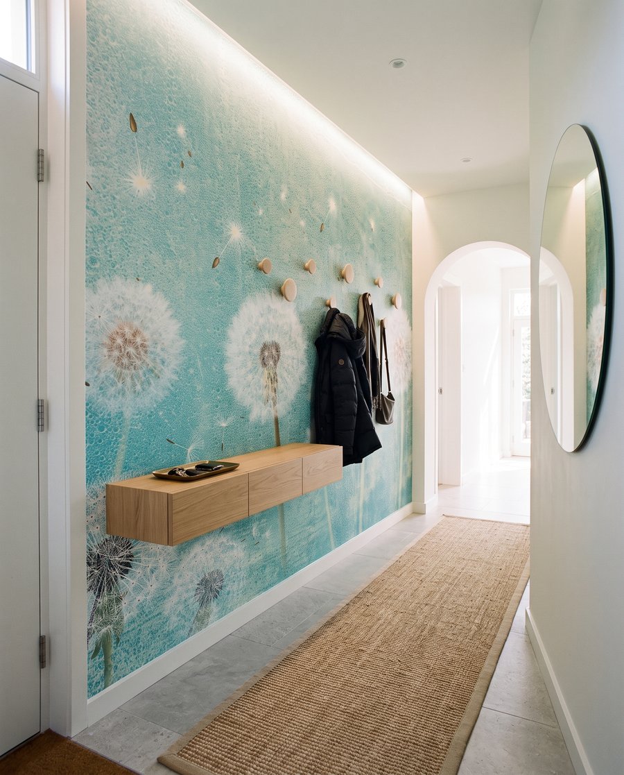 Păpădii pe fundal verde-apă — interior 5