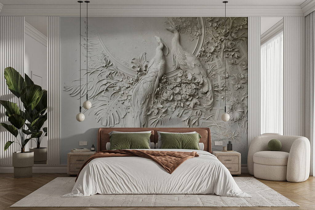 Păsări în relief floral — interior 6