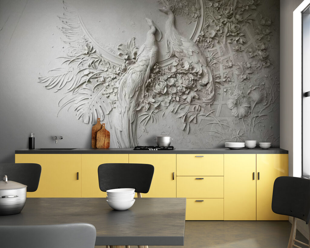 Păsări în relief floral — interior 5
