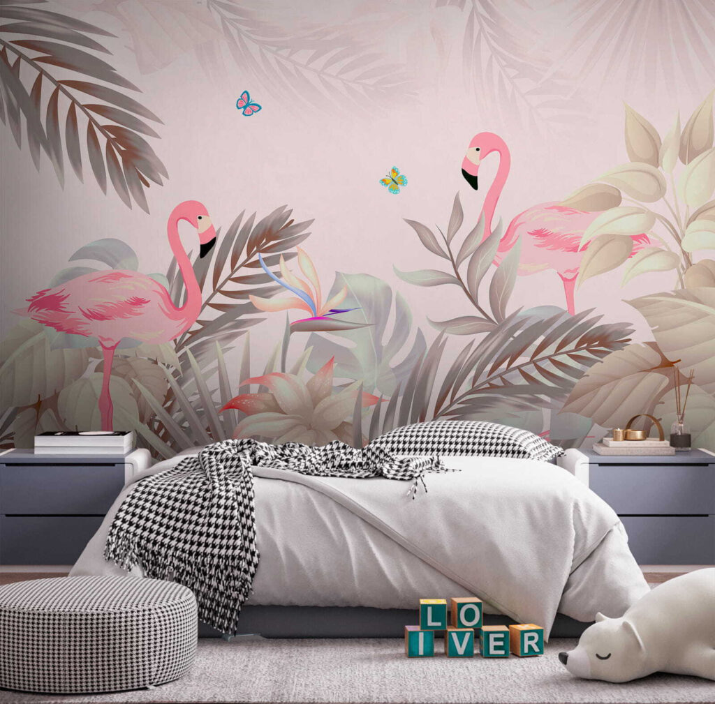 Flamingi printre frunze — interior 3