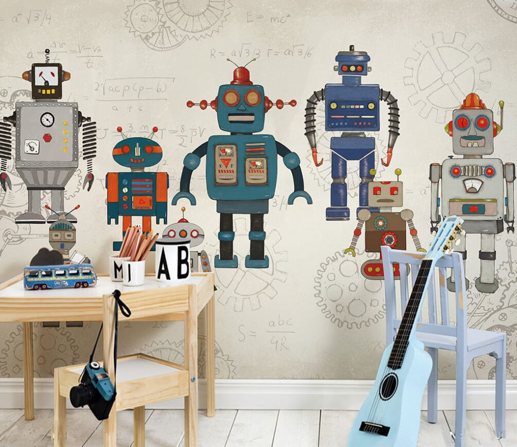 Roboți pe planuri vechi — interior 1