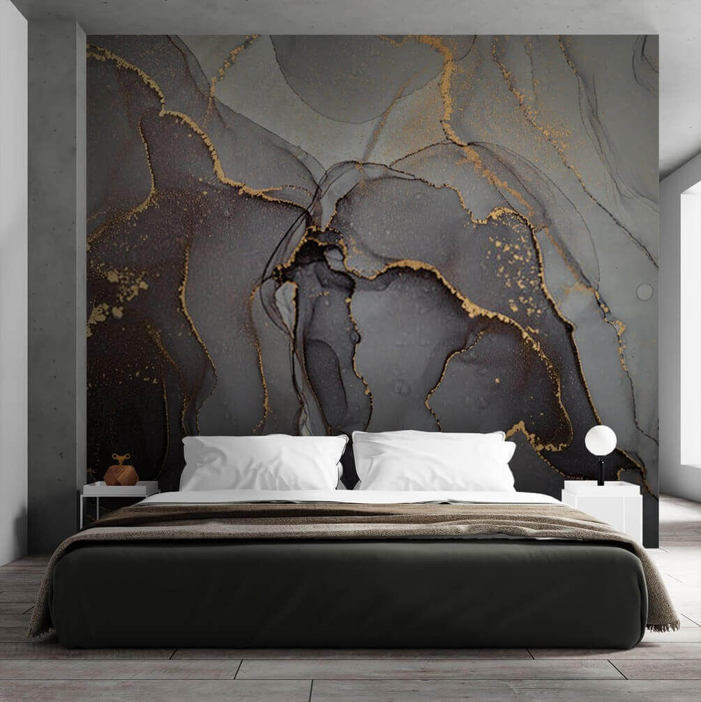 Gri adânc, linii aurii — interior 2