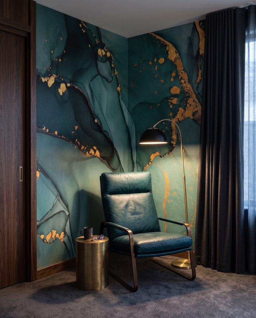 Crăpătură aurie în verde — interior 2