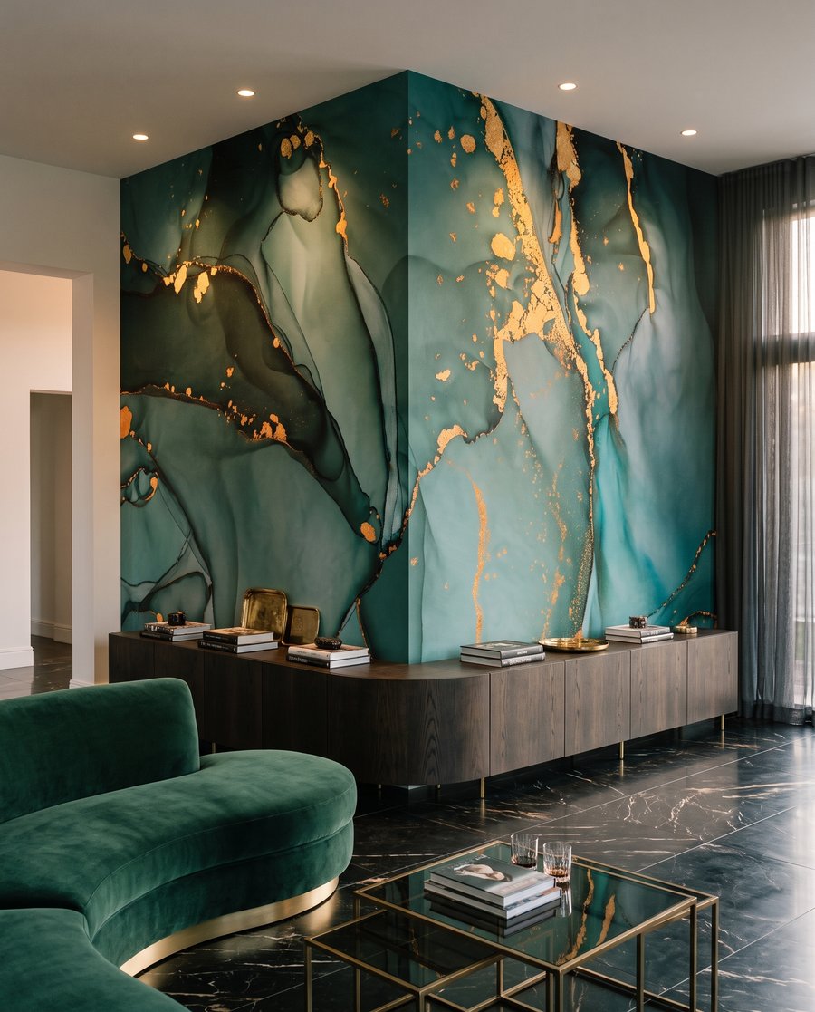 Crăpătură aurie în verde — interior 4