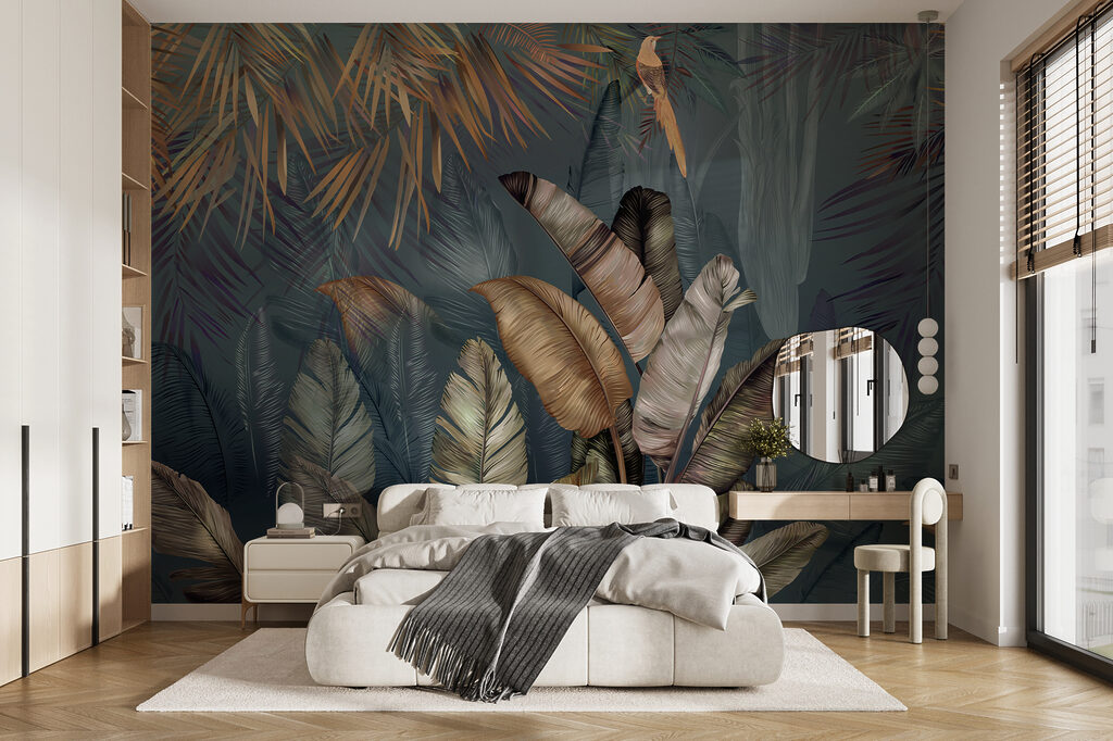 Frunze tropicale cu păsări — interior 6