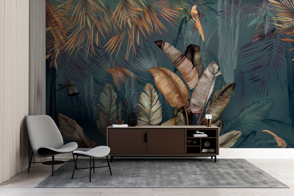 Frunze tropicale cu păsări — interior 8