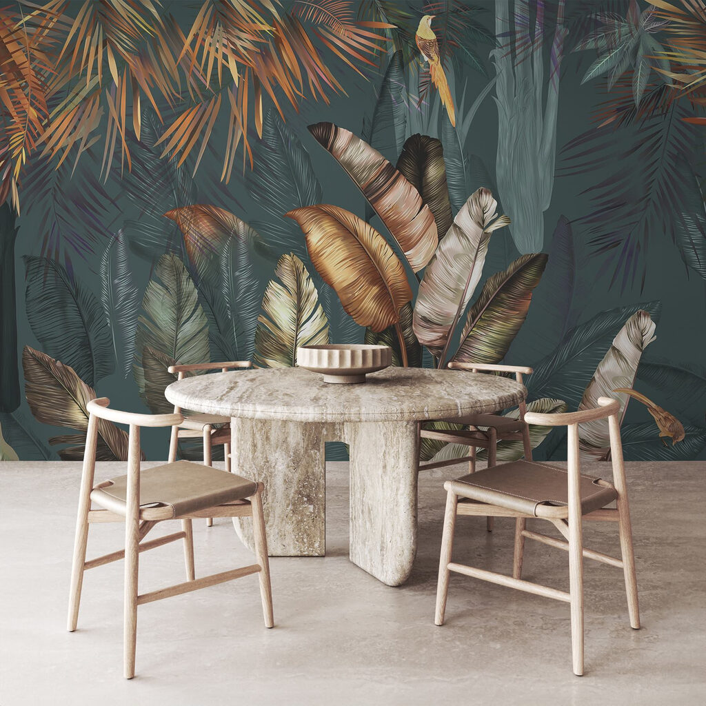 Frunze tropicale cu păsări — interior 9