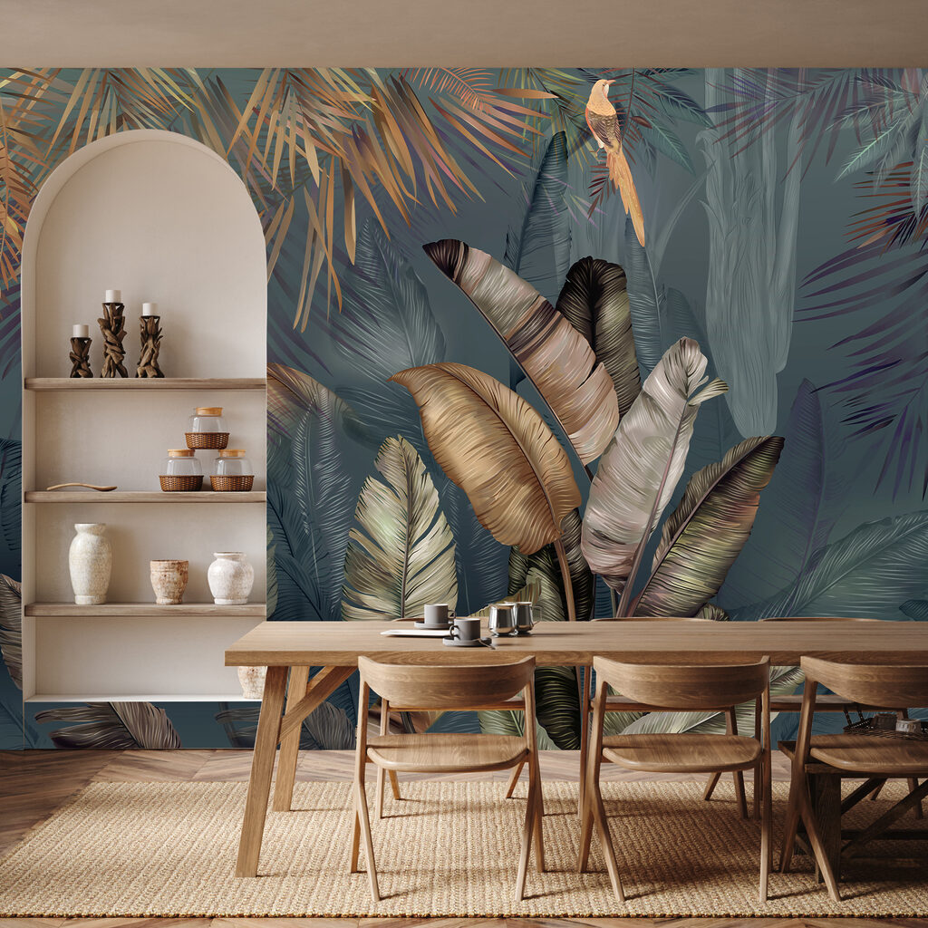 Frunze tropicale cu păsări — interior 4