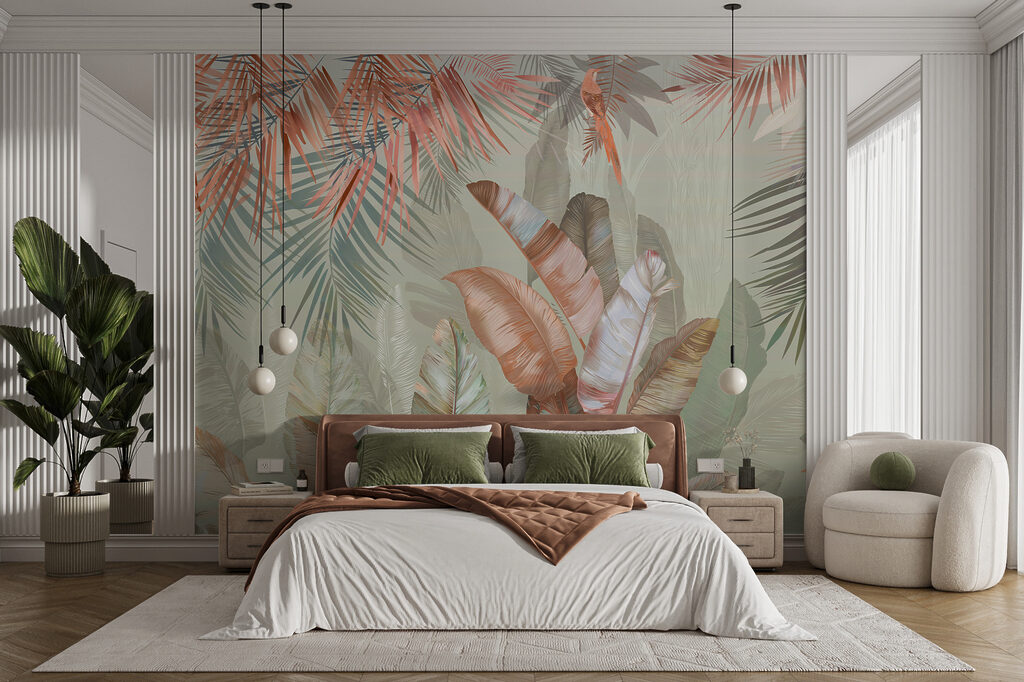 Frunze tropicale cu păsări — interior 5