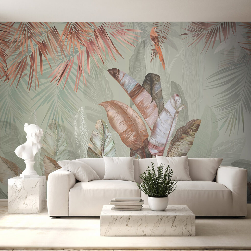 Frunze tropicale cu păsări — interior 8