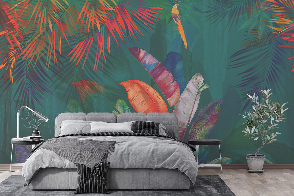 Frunze tropicale cu păsări — interior 4