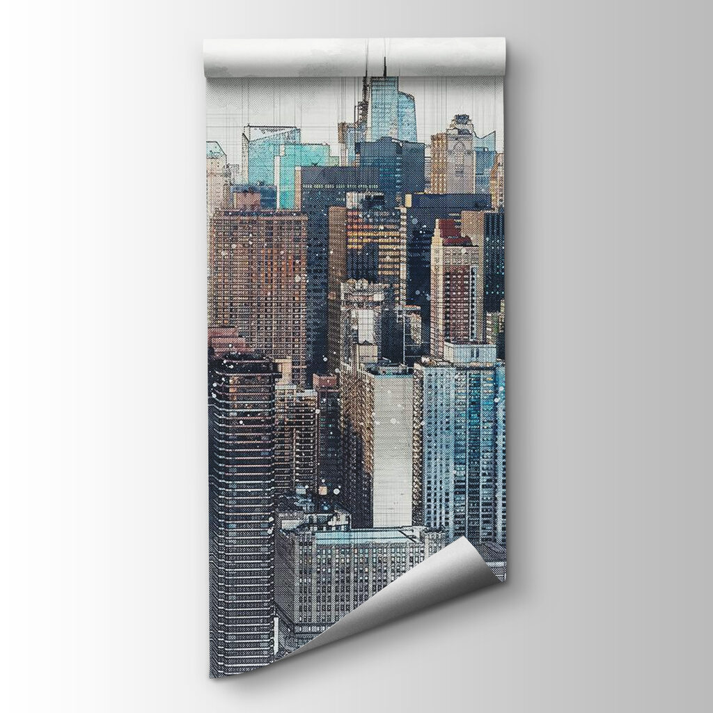 Manhattan după voal gri — vizualizare produs