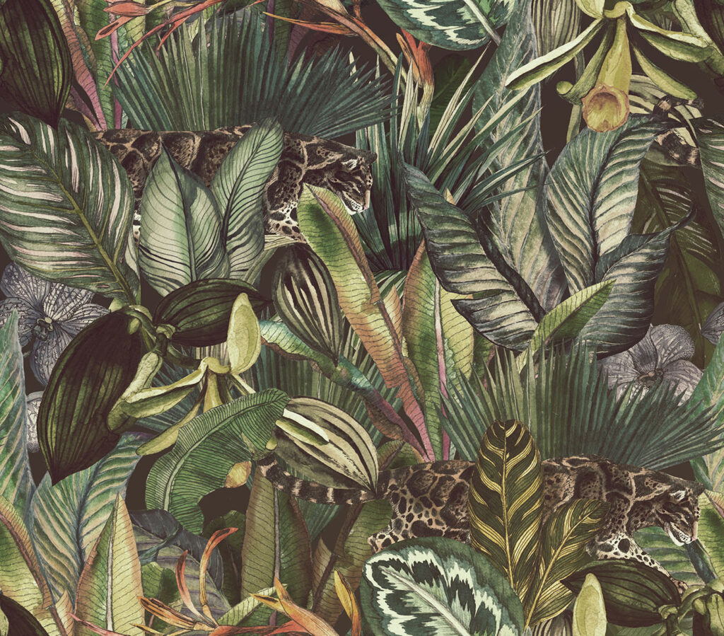 Feline printre frunze — design complet