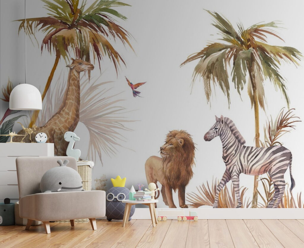 Animale pe fundal alb — interior 1