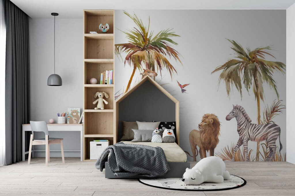 Animale pe fundal alb — interior 2