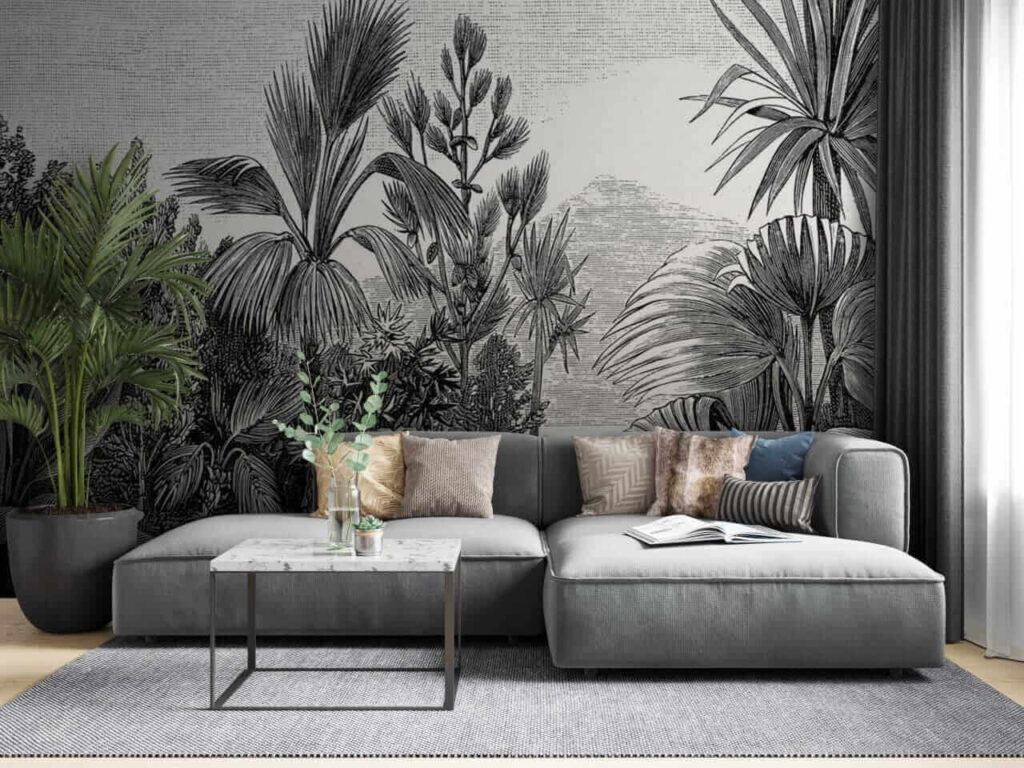 Grădină tropicală în gri — interior 1