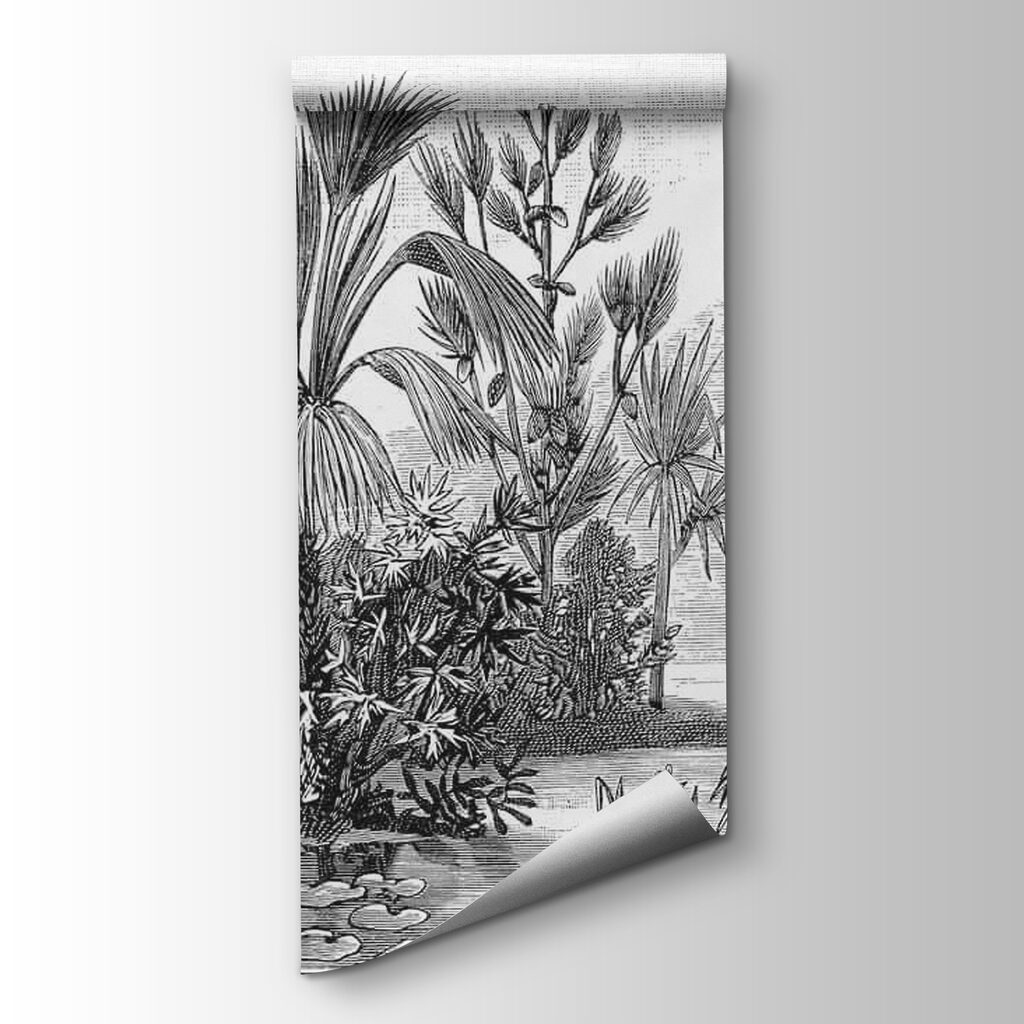 Grădină tropicală în gri — vizualizare produs