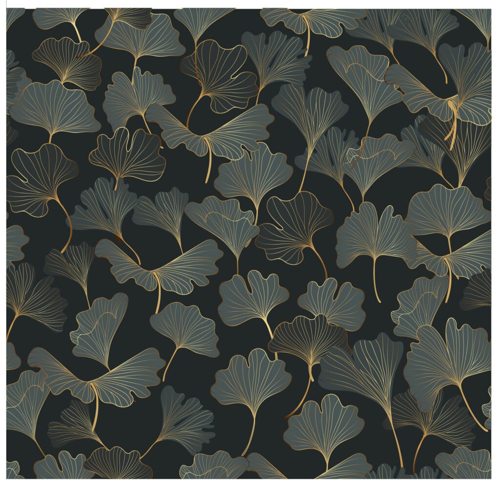 Ginkgo pe ramuri aurii — design complet