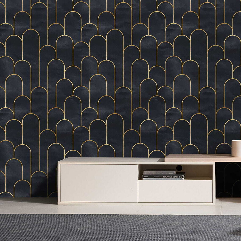Arcuri aurii pe gri — interior 5